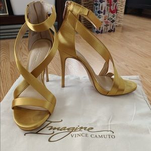 *NEW* Yellow Gold Satin High Heels